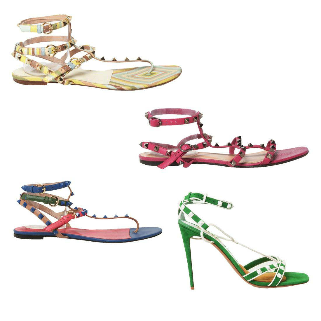 Four Pairs of Valentino Garavani Sandals and Stilettos, (1 of 9)