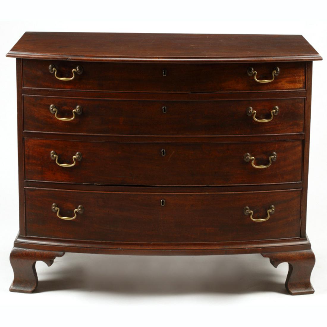 George III Mahogany Bow Front Chest of Drawers. (1 of 2)