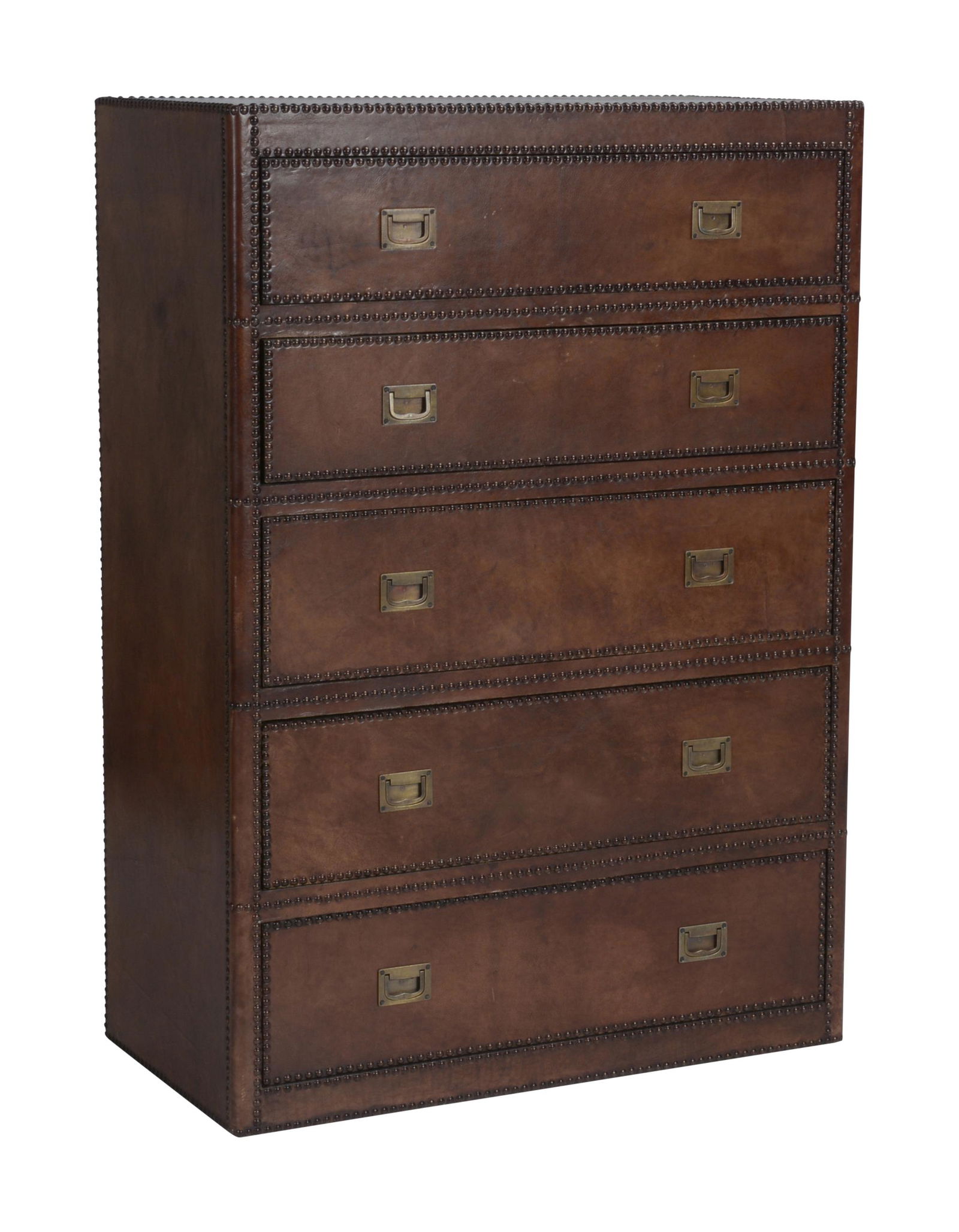 Pair of Ralph Lauren Style Leather Covered Chests. (1 of 5)