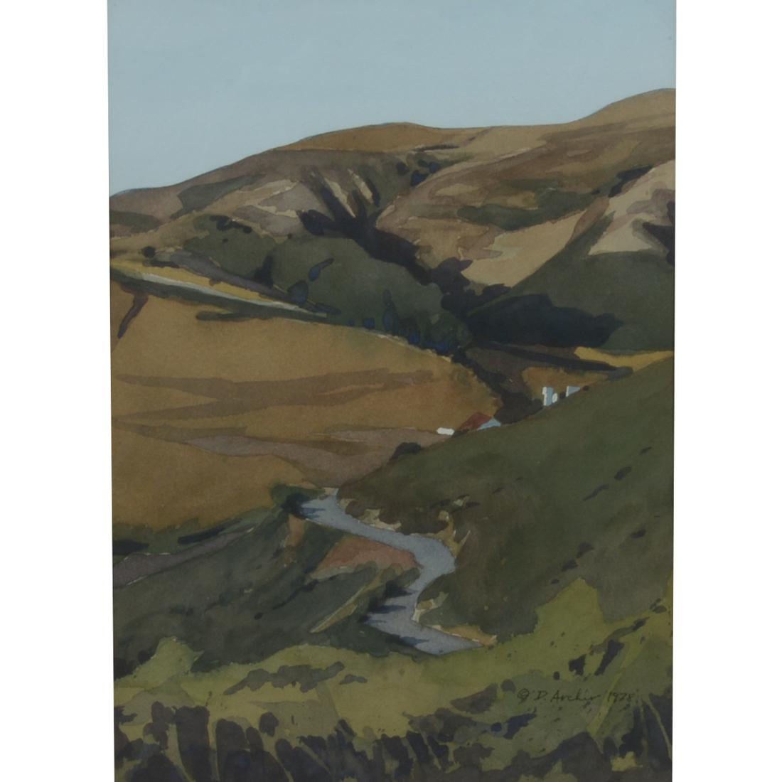 Donald Archer "Road to San Gregorio", 1978 watercolor (1 of 5)