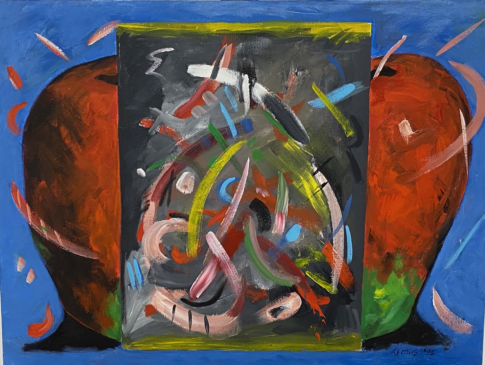 Robert Dowd "2 Apple Still Life" acrylic on canvas (1 of 4)