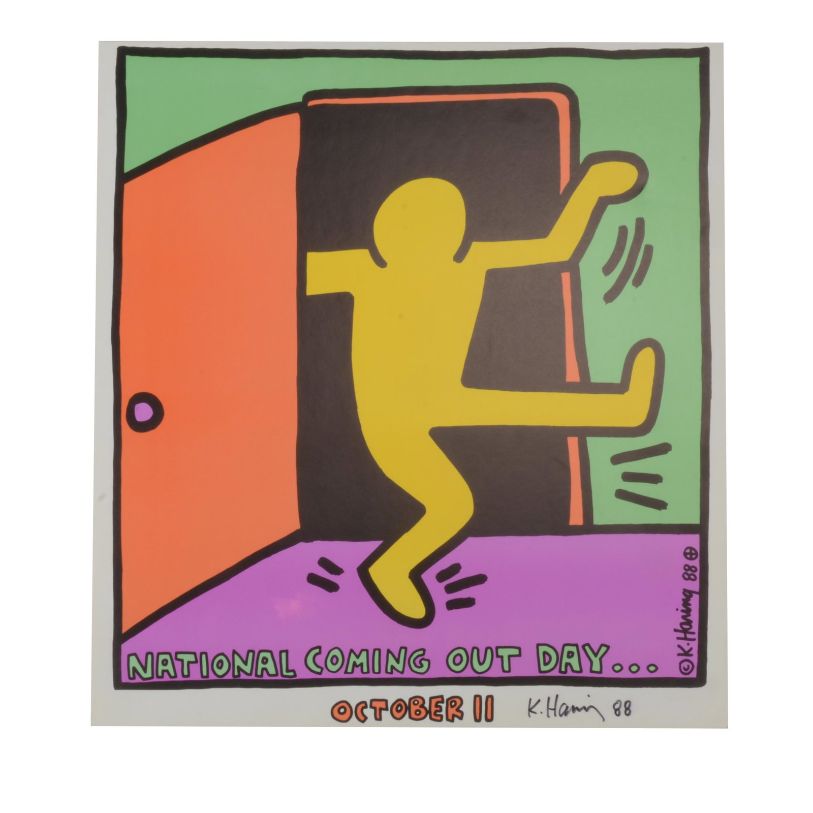 Keith Haring "National coming out poster" poster (1 of 3)