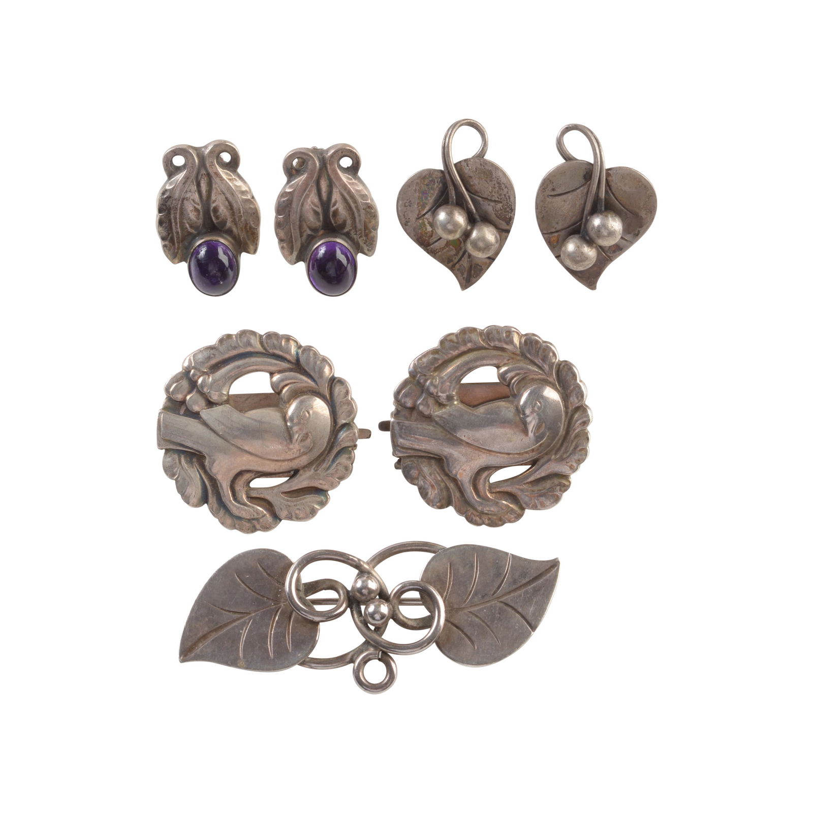 Collection of Four Georg Jensen Amethyst, Silver (1 of 1)