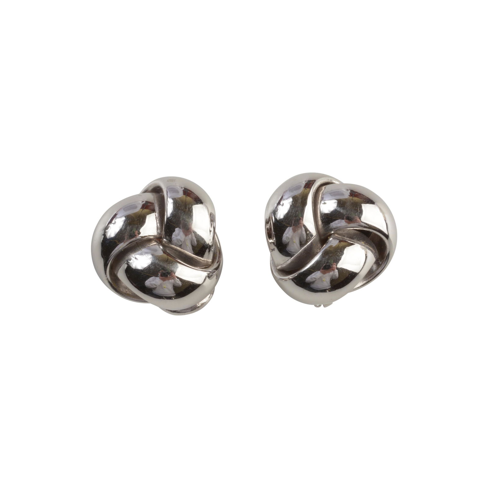 Pair of 18k White Gold "Knot" Earrings. (1 of 1)