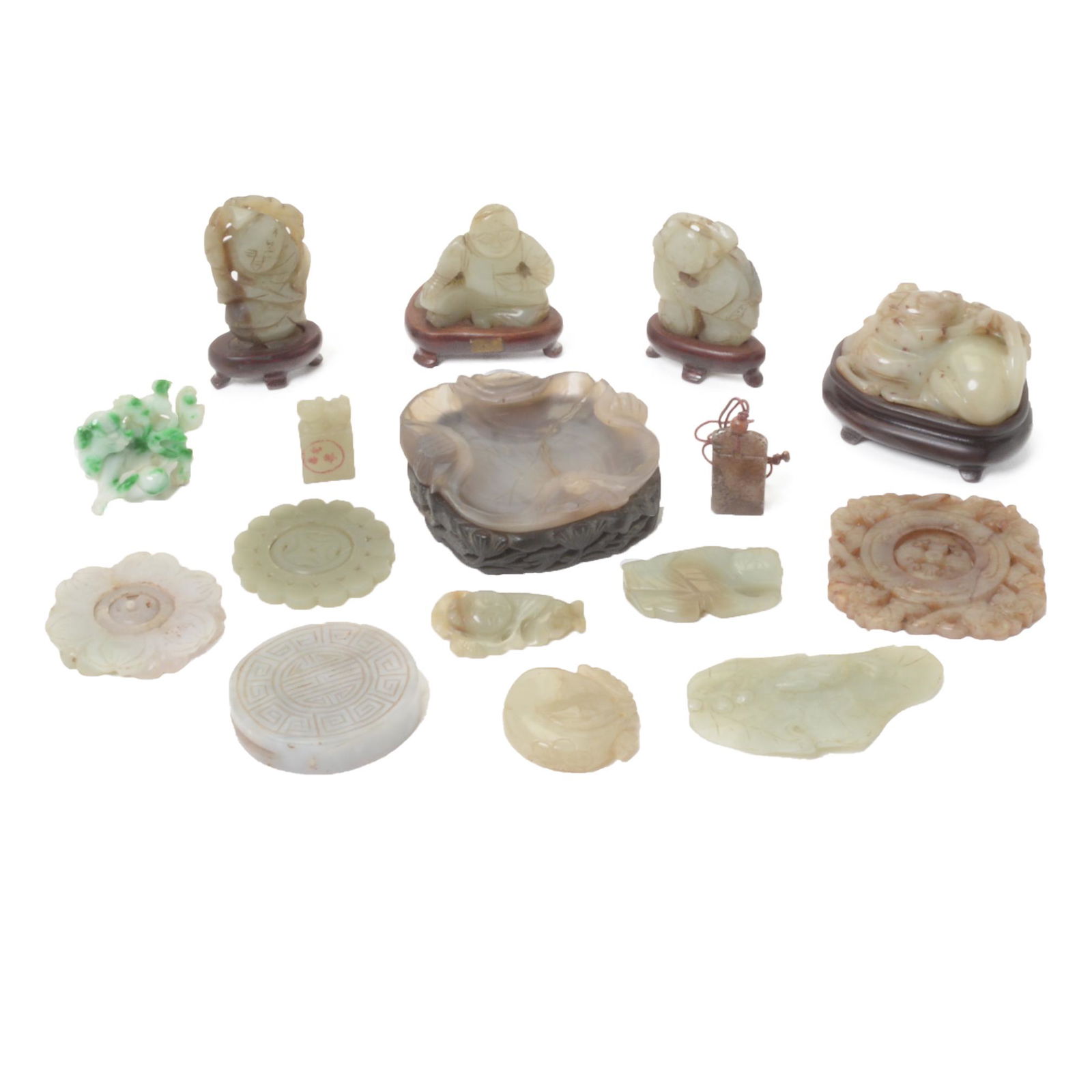 Large Collection of Chinese Jade and Agate Carvings. (1 of 4)