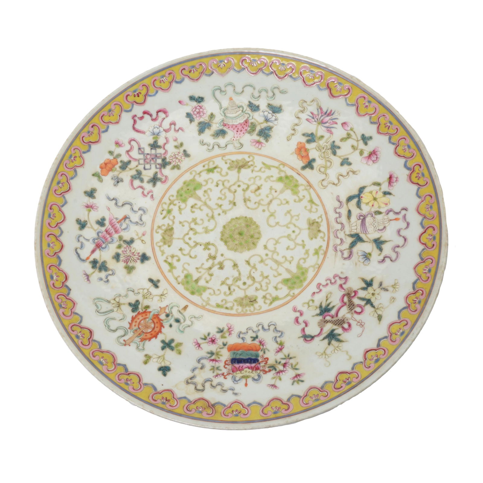 Large Famille Rose 'Bajixiang' Charger. (1 of 2)