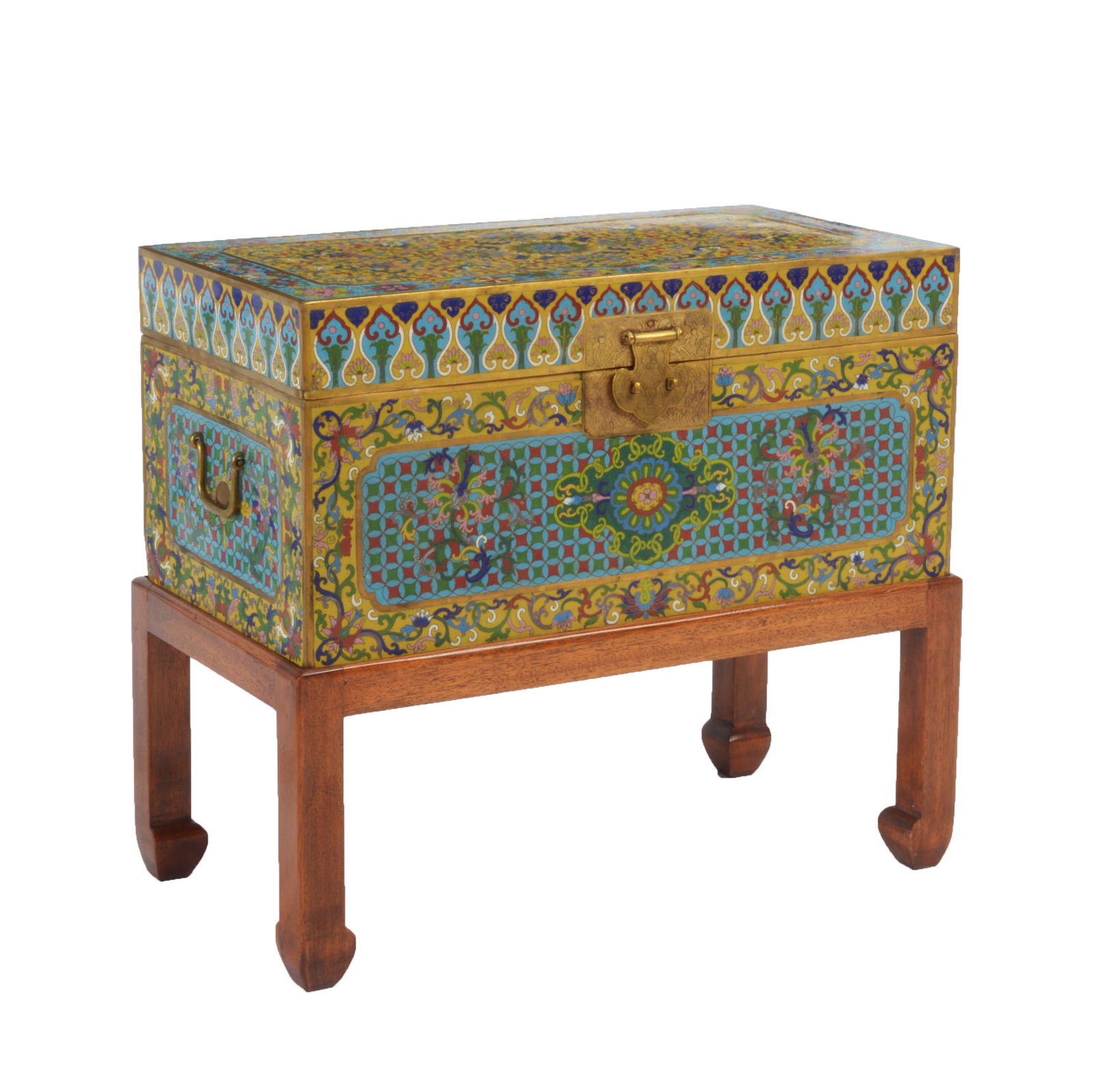 Japanese Cloisonne Enamel Chest with Fitted Stand. (1 of 6)