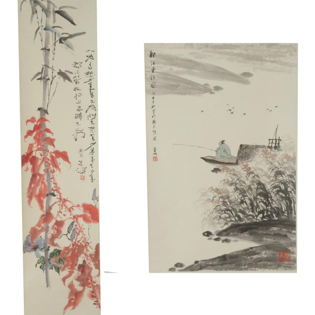 Two Chinese Hanging Scrolls. (1 of 5)