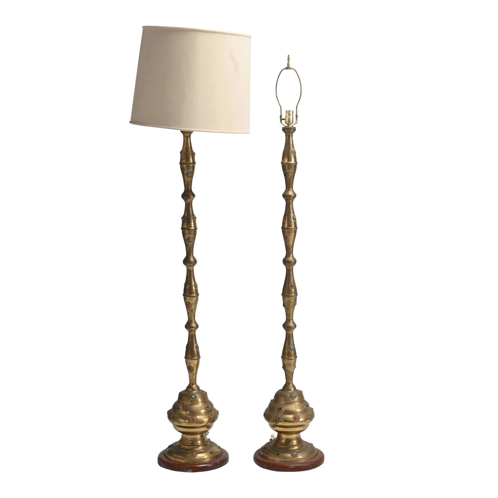 Pair of Indian Bass "Gem" Inset Floor Lamps (1 of 3)