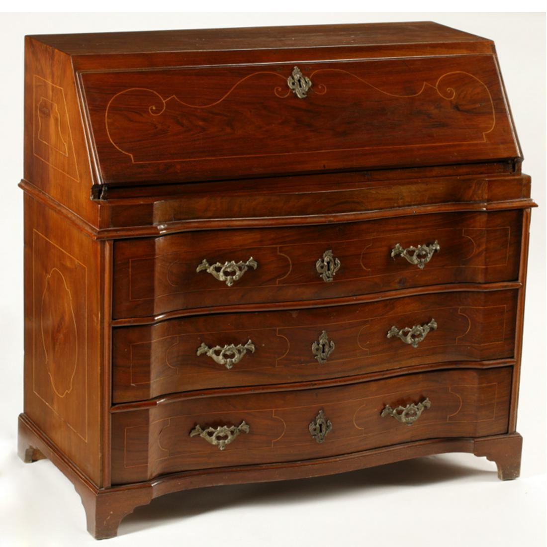 Georgian Style Inlaid Slant Front Desk. (1 of 2)