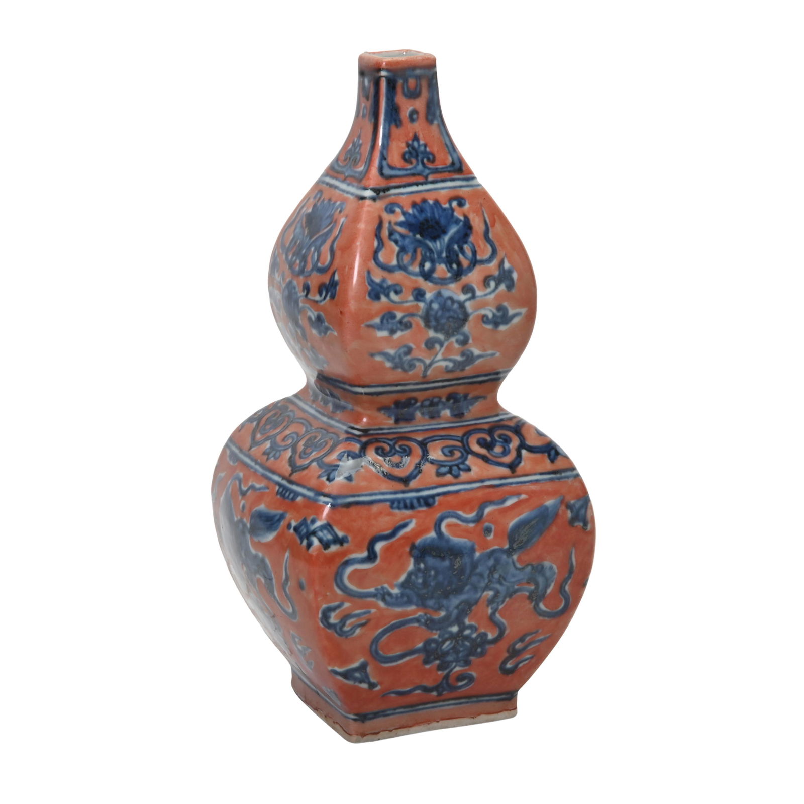 Chinese Enameled Double-Gourd Vase. (1 of 2)