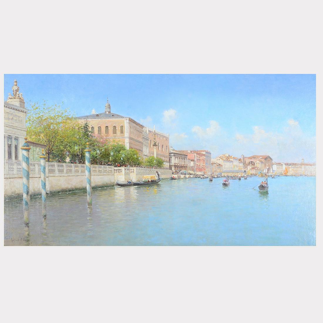 Rafael Senet y Perez "Venice Canal" oil on canvas (1 of 3)