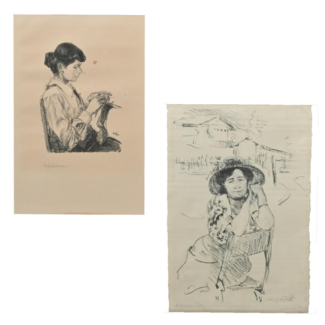 Max Liebermann "Woman Knitting" litho Lovis Corinth (1 of 9)