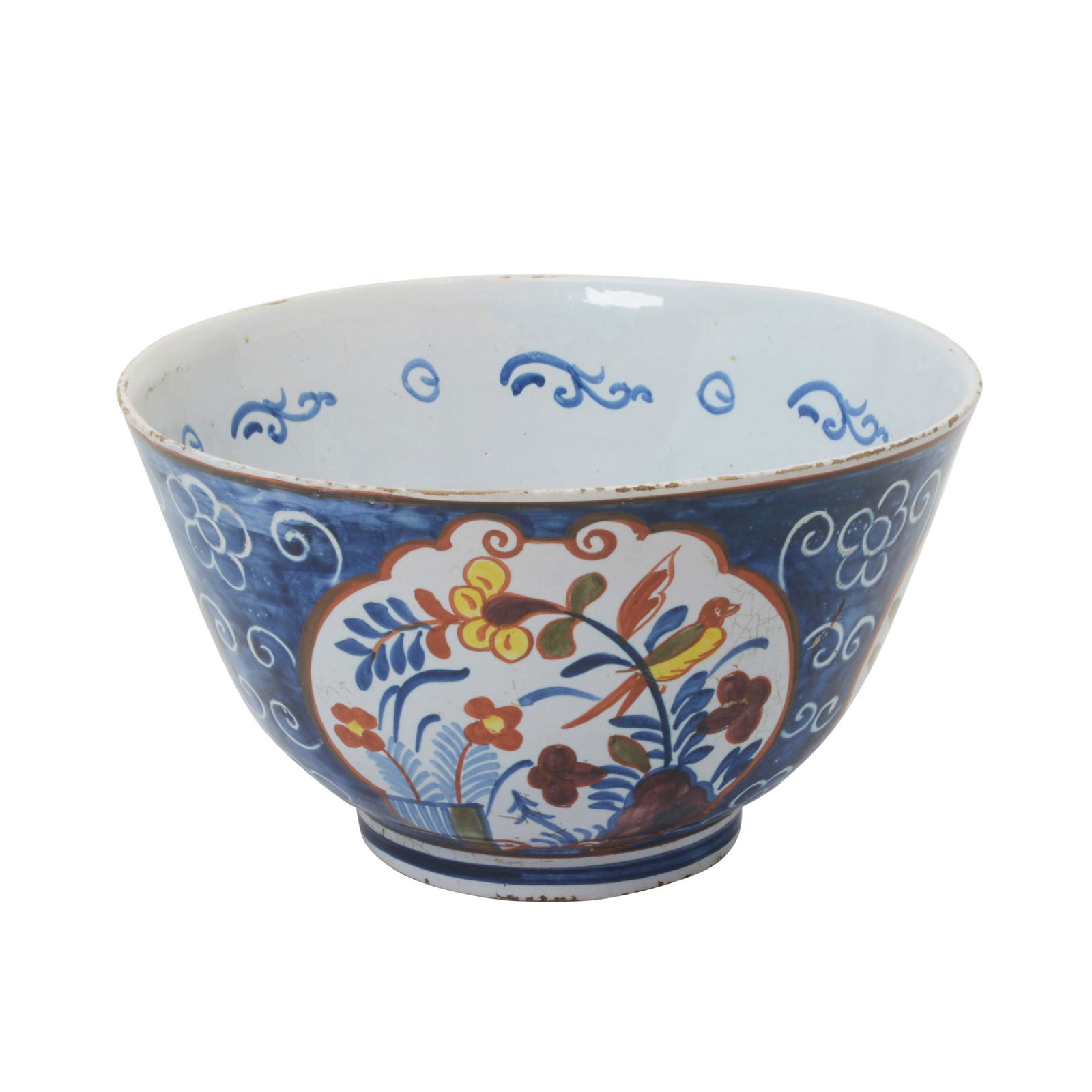 18th Century Dutch Delft Bowl, Tulip Decoration (1 of 4)