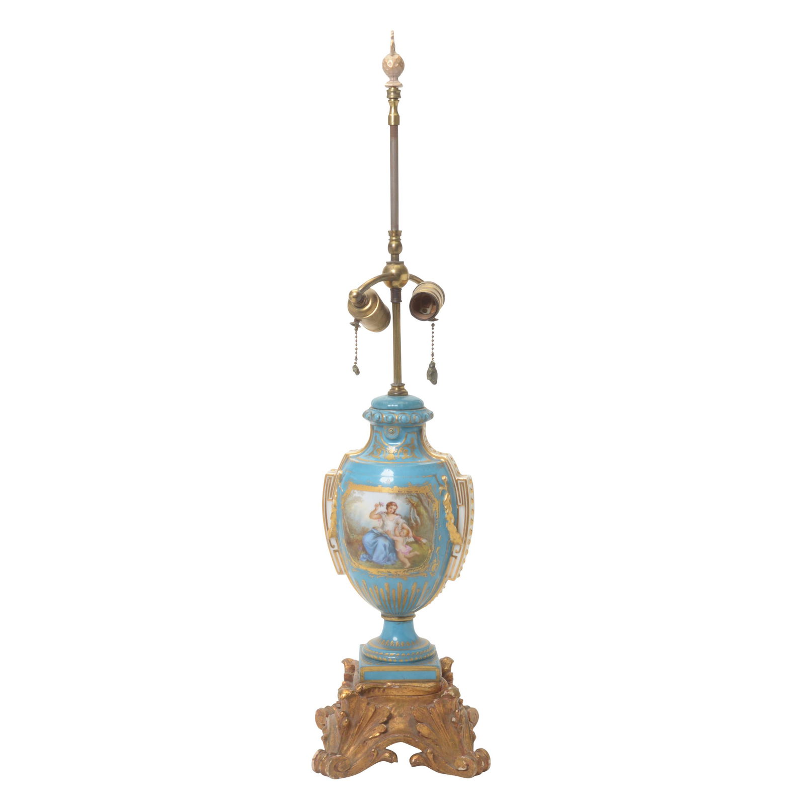 19th Century Sevres Style Porcelain Vase Table Lamp (1 of 4)