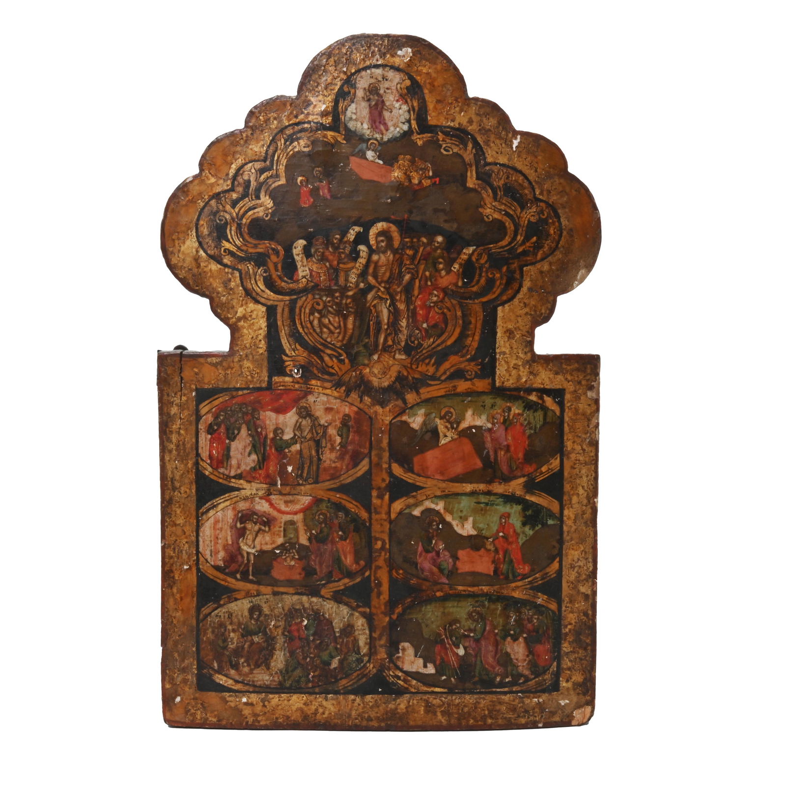 Eastern Orthodox Carved and Painted Icon, Probably (1 of 3)