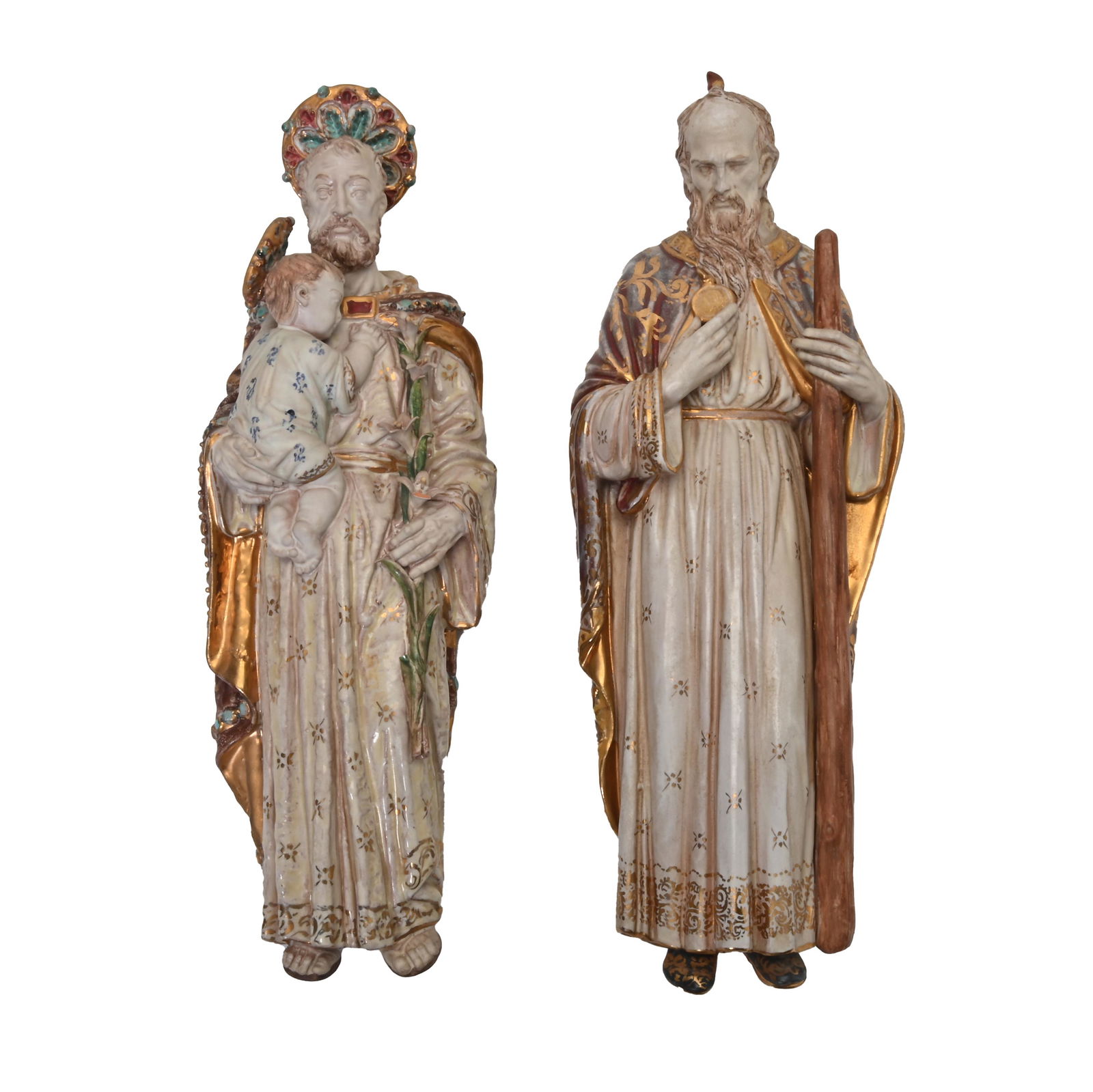 Two Eugenio Pattarino Pottery Religious Figures. (1 of 5)
