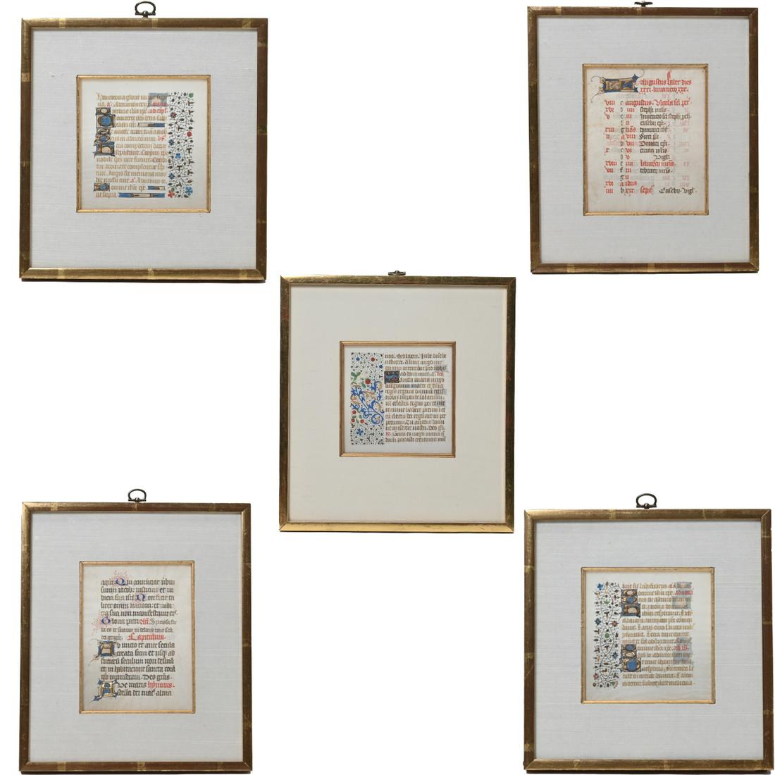 Five Framed Double Sided Illuminated Pages from a Book (1 of 6)