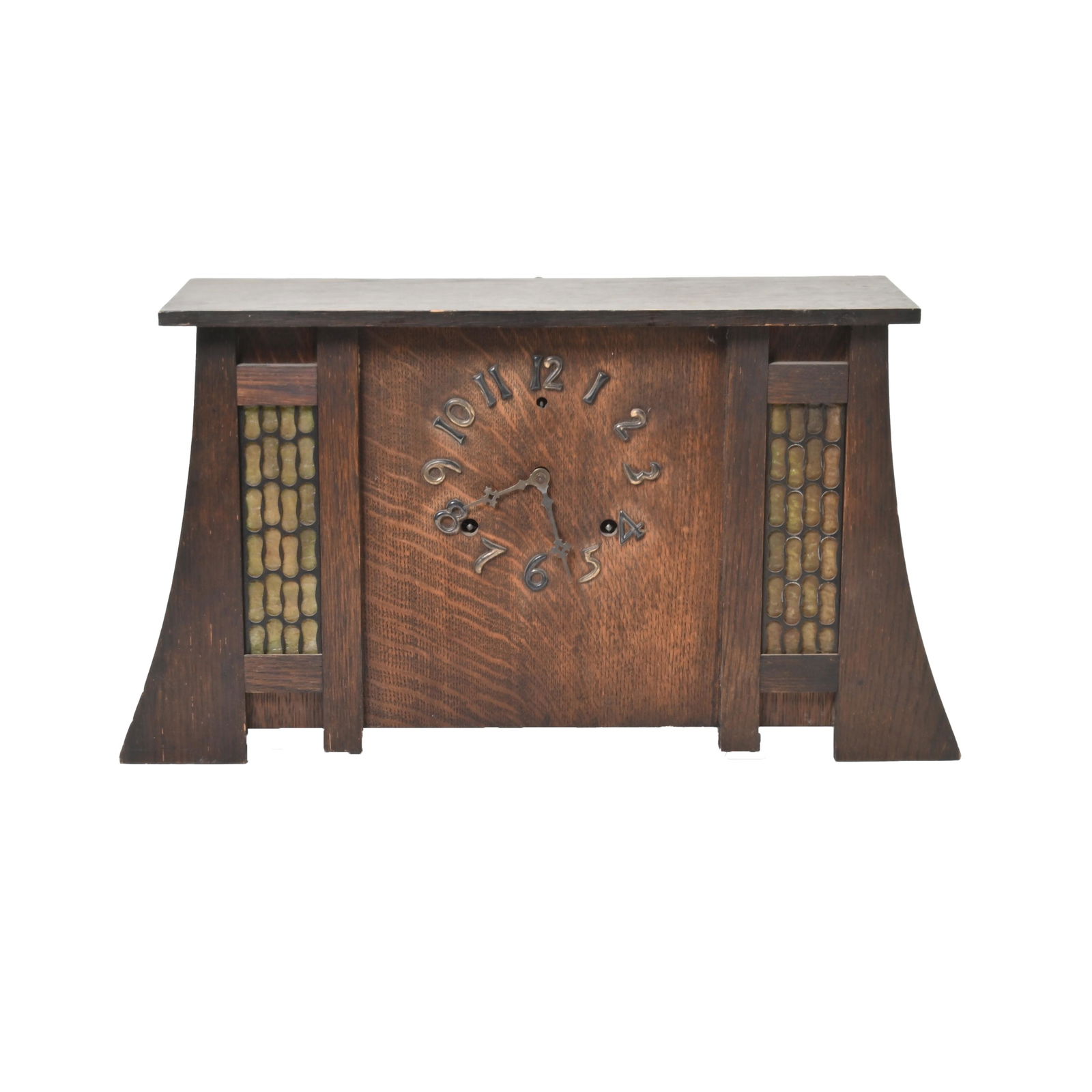 Arts and Crafts Mission Style Wood Face Mantle Clock (1 of 5)