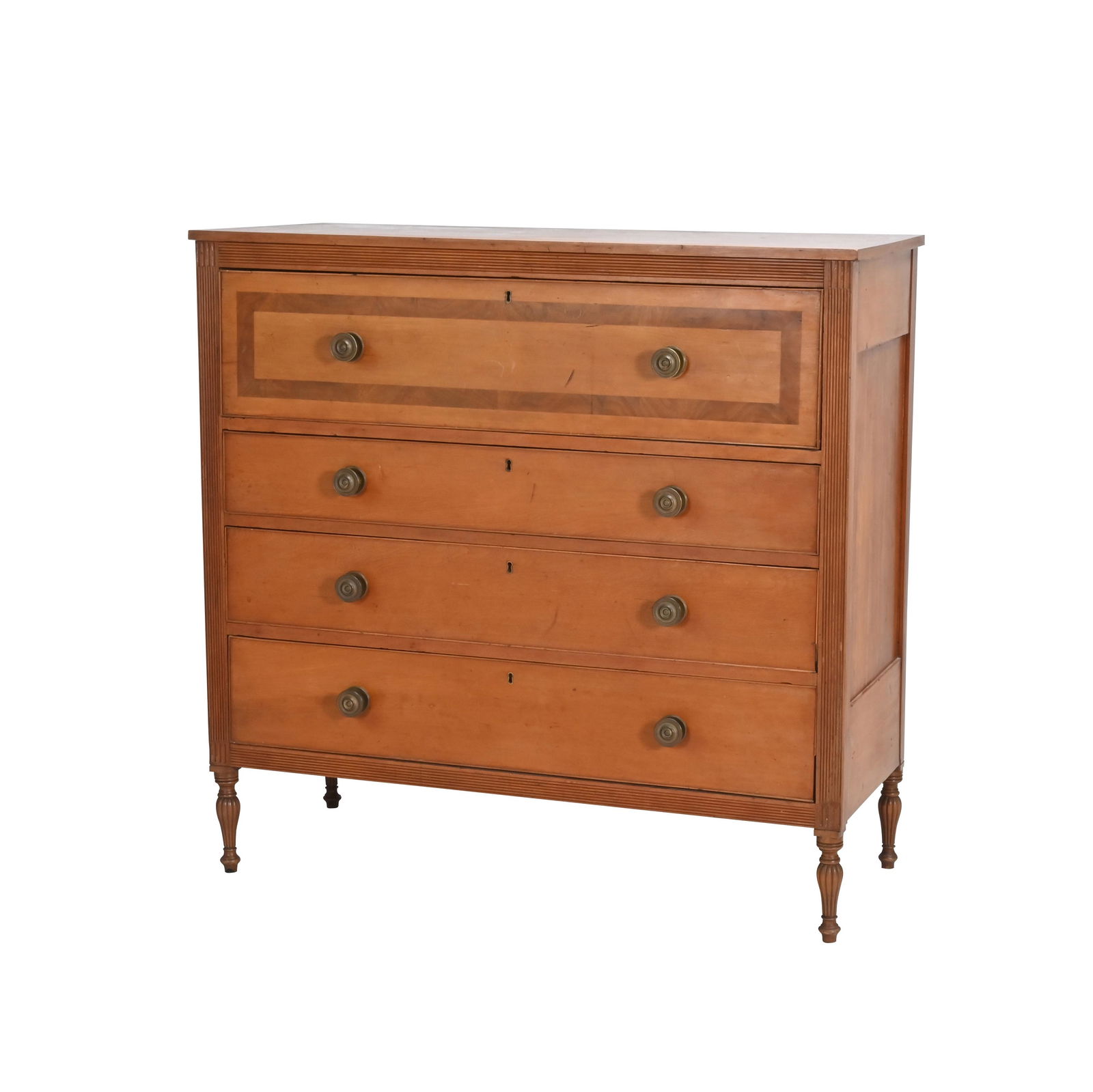 19th Century New England Sheraton Maple and Mahogany (1 of 4)