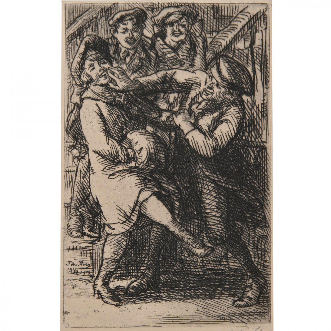 John Sloan "Calf Love" etching (1 of 5)