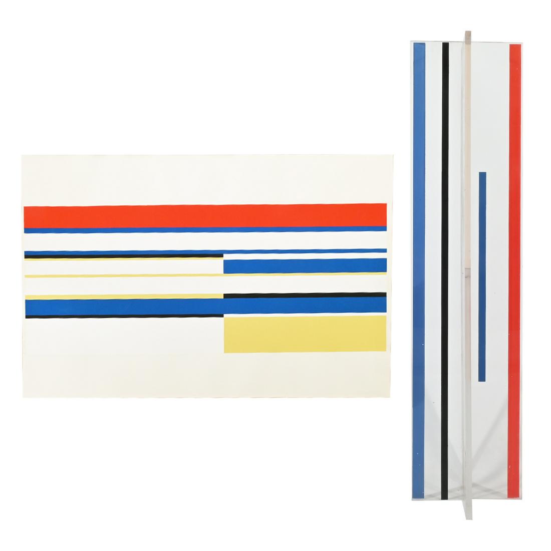Ilya Bolotowsky "Plate VI" and "Column" screenprint on (1 of 5)
