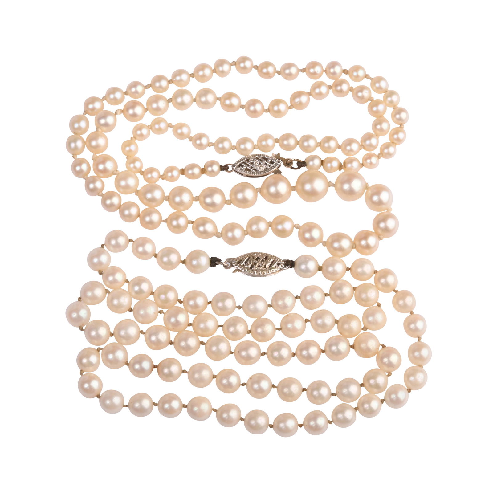 Collection of Two Cultured Pearl, 14k White Gold (1 of 3)