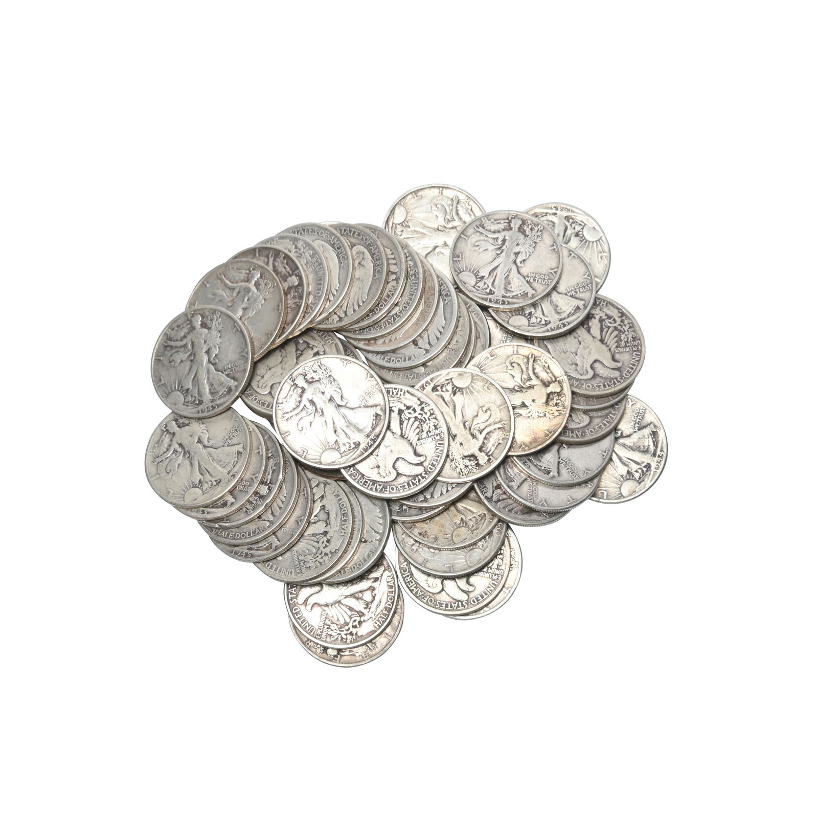 US Lot of (80) Half Silver Dollars (1 of 2)