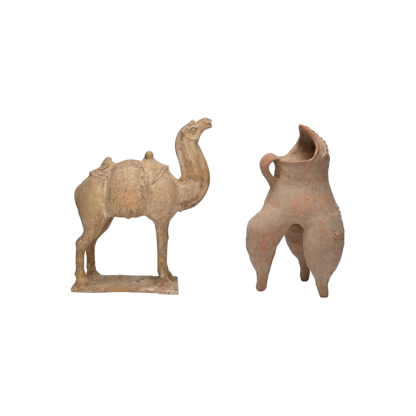 A Neolithic Vessel and Han Pottery Camel. (1 of 4)