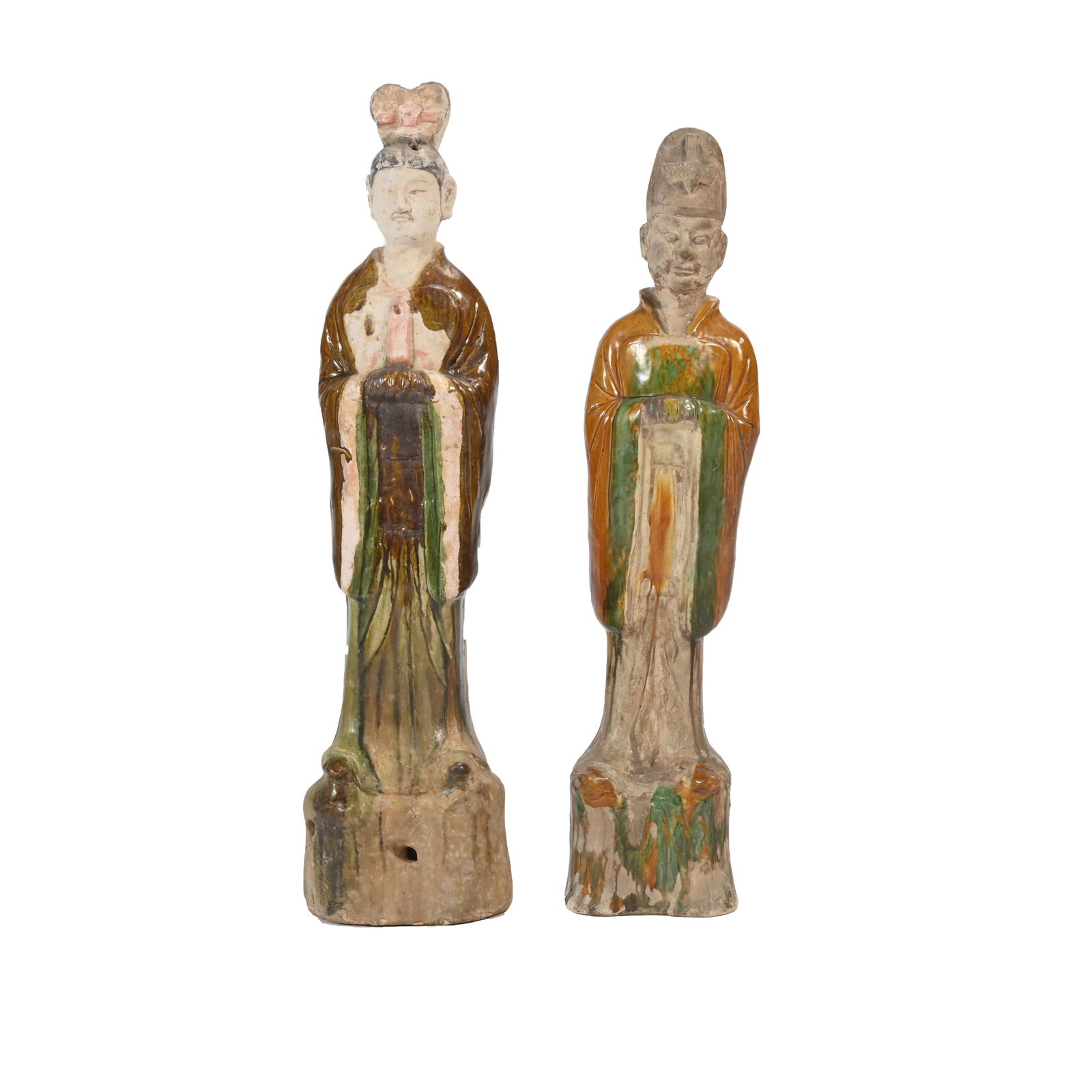 Two Sancai Glazed Pottery Tomb Figures. (1 of 4)