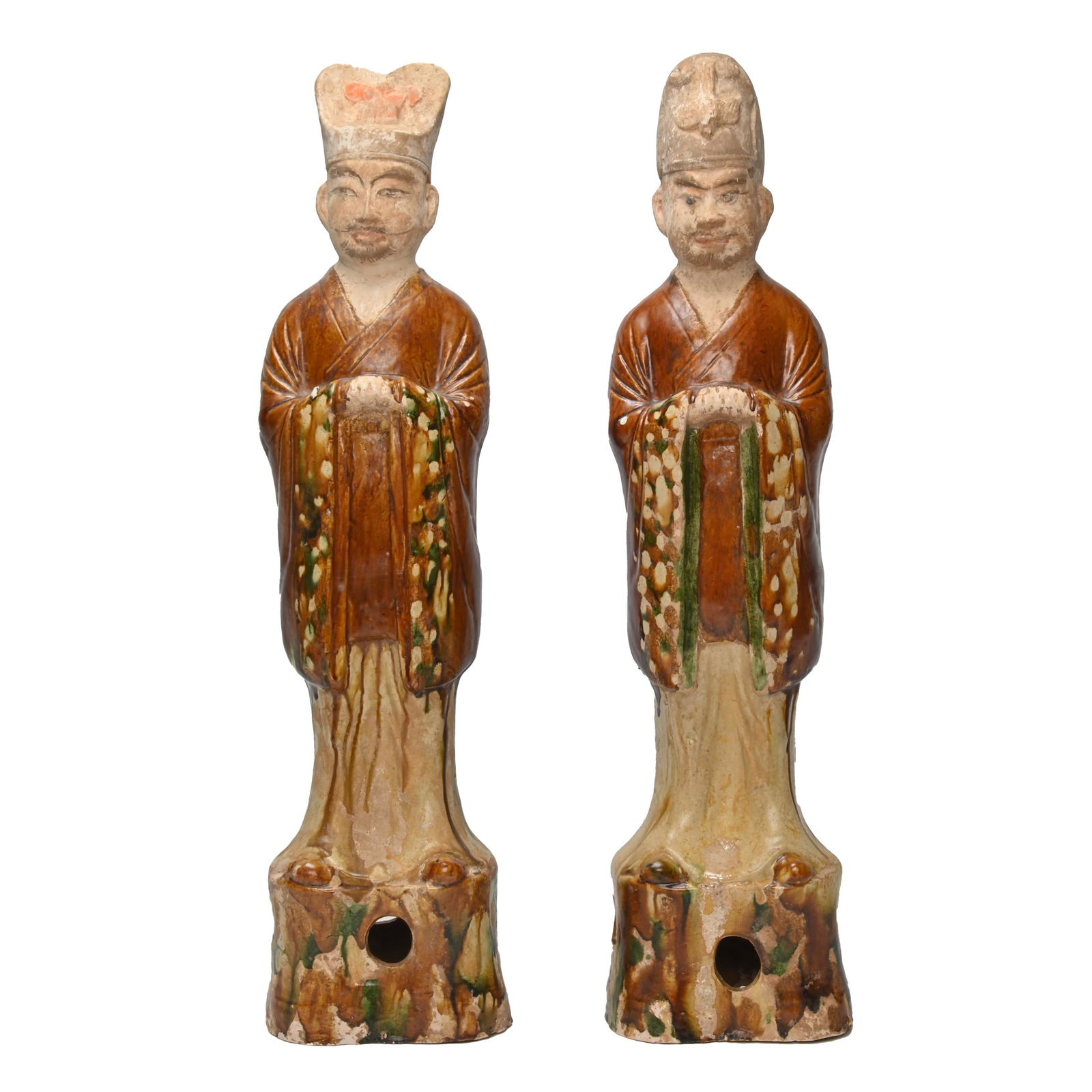 A Pair of Tang Dynasty Sancai Figures. (1 of 4)