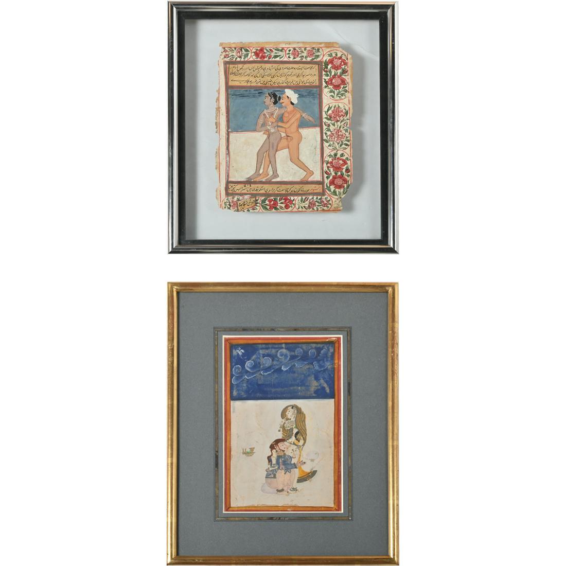 Two Indian Miniatures, Mughal School and Another (Kama (1 of 4)