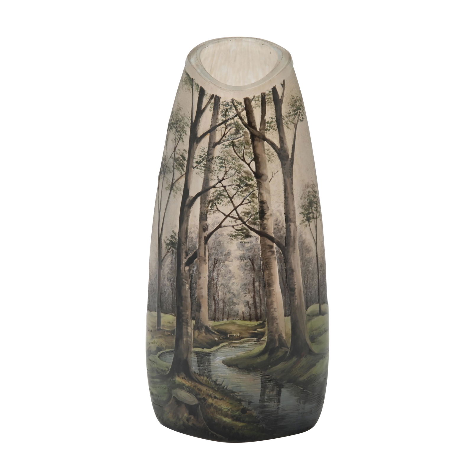 Algerian Lamartine Attributed Painted Cameo Glass Vase. (1 of 4)