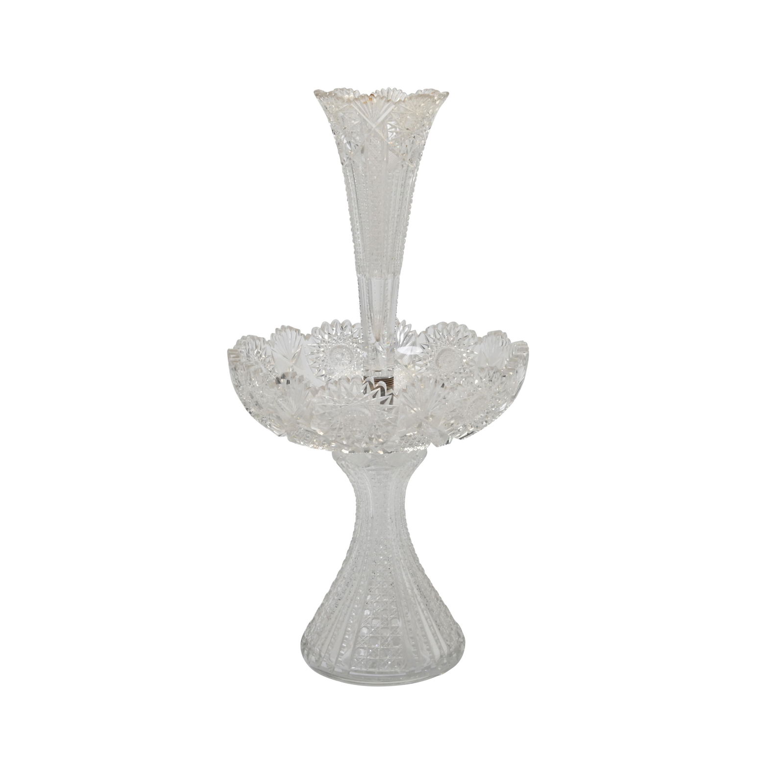 American Brilliant Cut Glass Two Piece Epergne. (1 of 4)