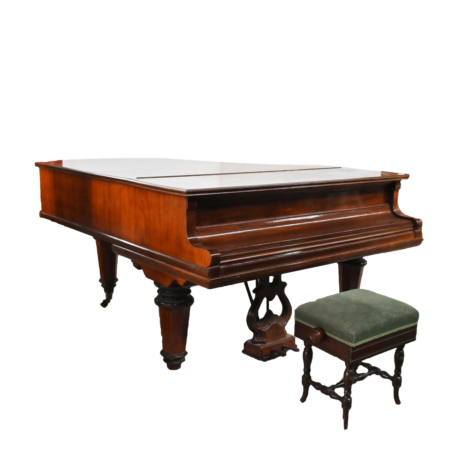 German Rud Ibach Sohn Baby Grand Piano with Bench. (1 of 5)