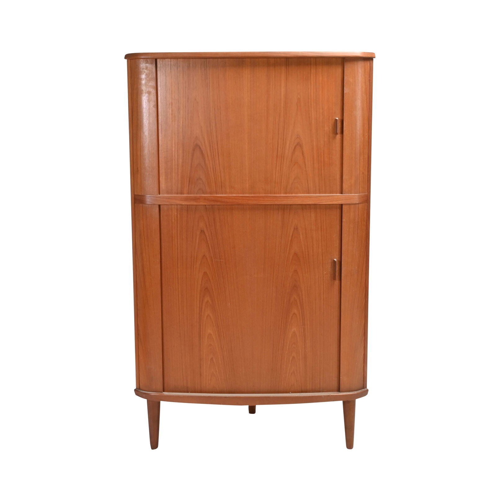Mid-Century Corner Cabinet, Roll Tambour Doors. (1 of 4)