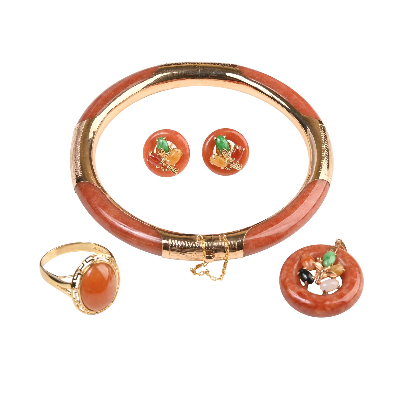 Jade, 14k Yellow Gold Jewelry Suite. (1 of 5)