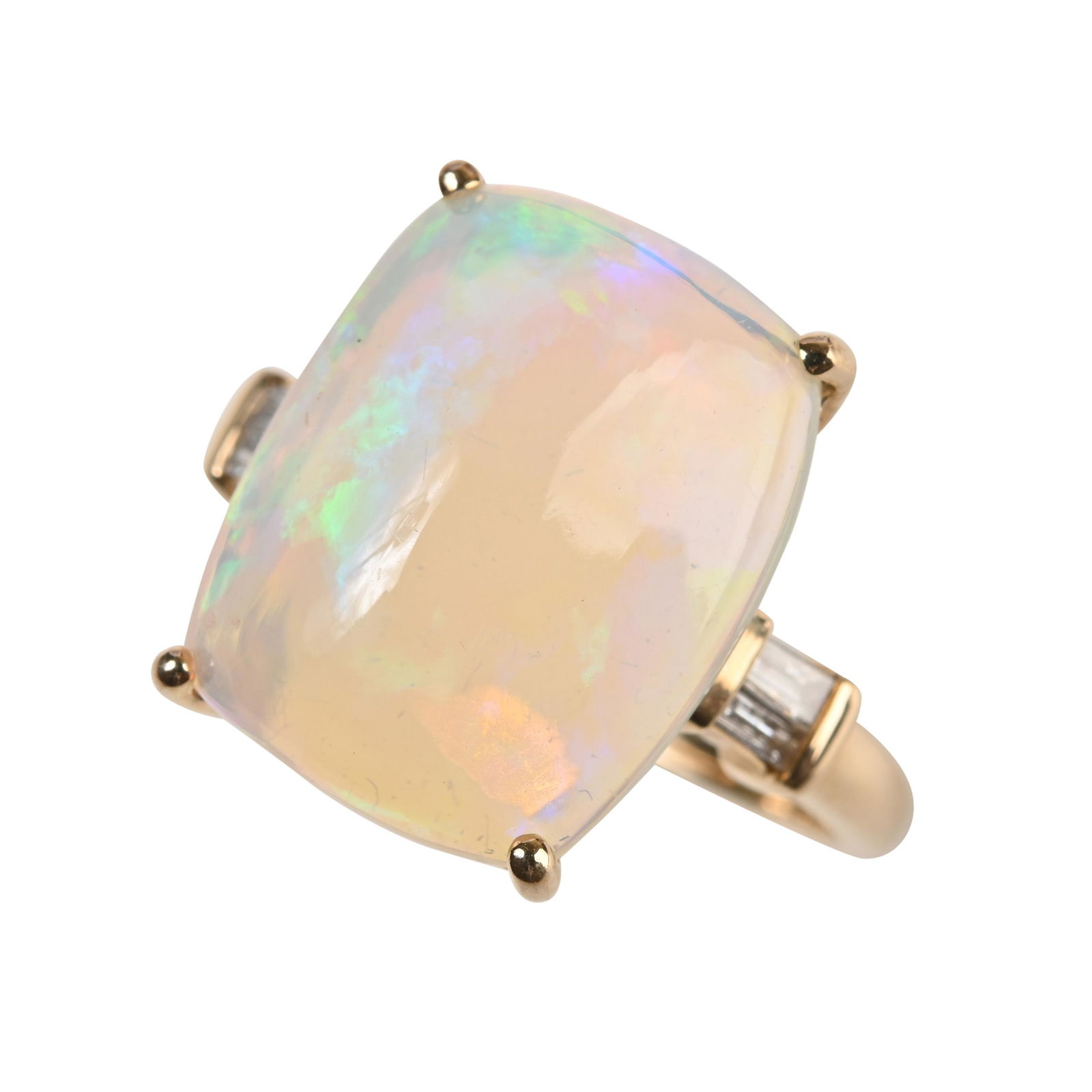 Opal, Diamond, 14k Yellow Gold Ring. (1 of 3)