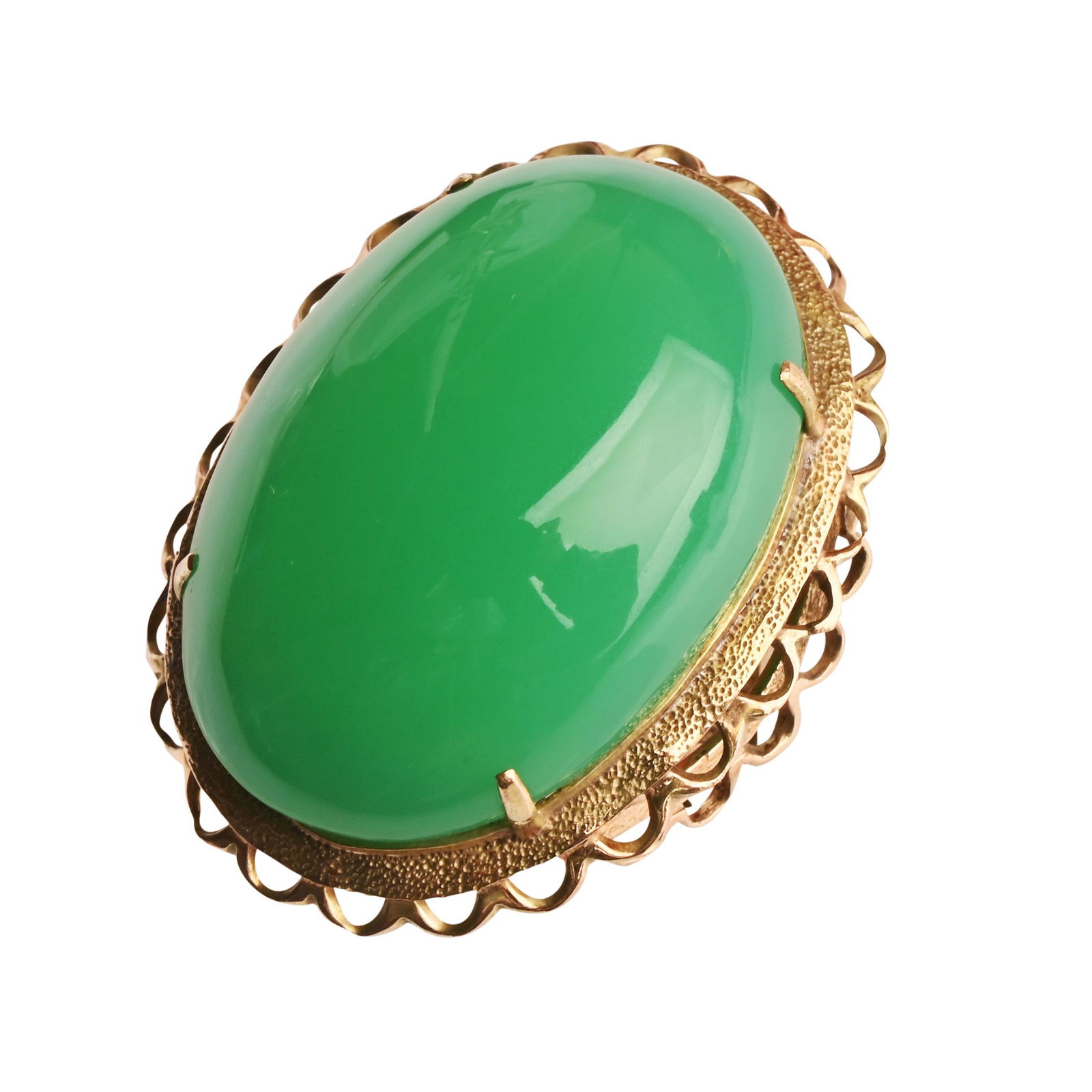 Chrysoprase, 9k Yellow Gold Ring. (1 of 3)