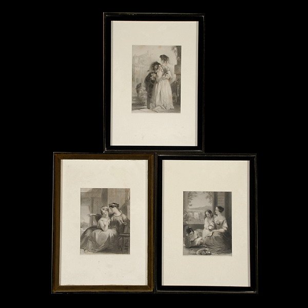 Seventeen framed prints Virtues and Vices