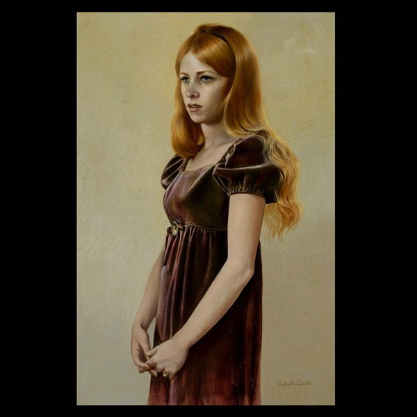 Roberto Lupetti , portrait of girl: Roberto Lupetti (California, 1917-1997) Portrait of a Young Girl, framed oil on canvas, signed lower right.