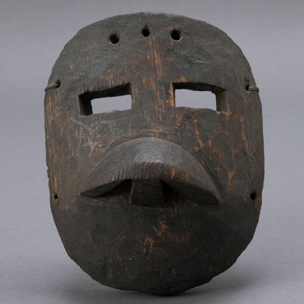 Ethnographic Carved Wood Mask, poss. Alaska: Ethnographic Carved Wood Mask, possibly Alaska, Pacific Northwest Coast {Height 6 3/4 inches}