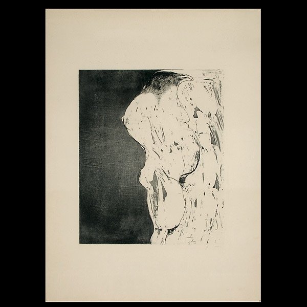 Leonard Baskin. Contemp. Art. Bird Man. Litho.: Leonard Baskin. (American 1922-2000). Bird Man. Lithograph. {Plate:17 1/2 x 14 inches}. Signed and numbered lower right margin: Baskin 13/50.