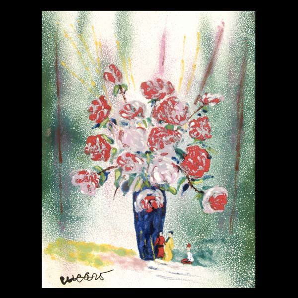 Cucaro, still life and book: Pascal Cucaro. Oil on masonite, Floral Still life, signed lower left, 10 x 8 inches, together with a book on Cucaro.