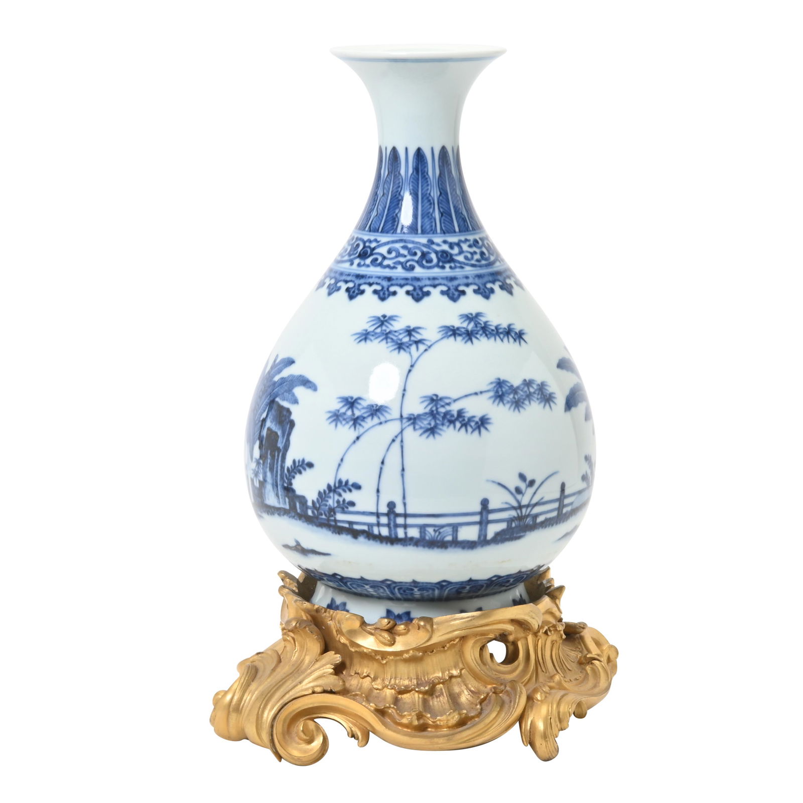 A Blue and White Porcelain Yuhuchun Vase (1 of 3)