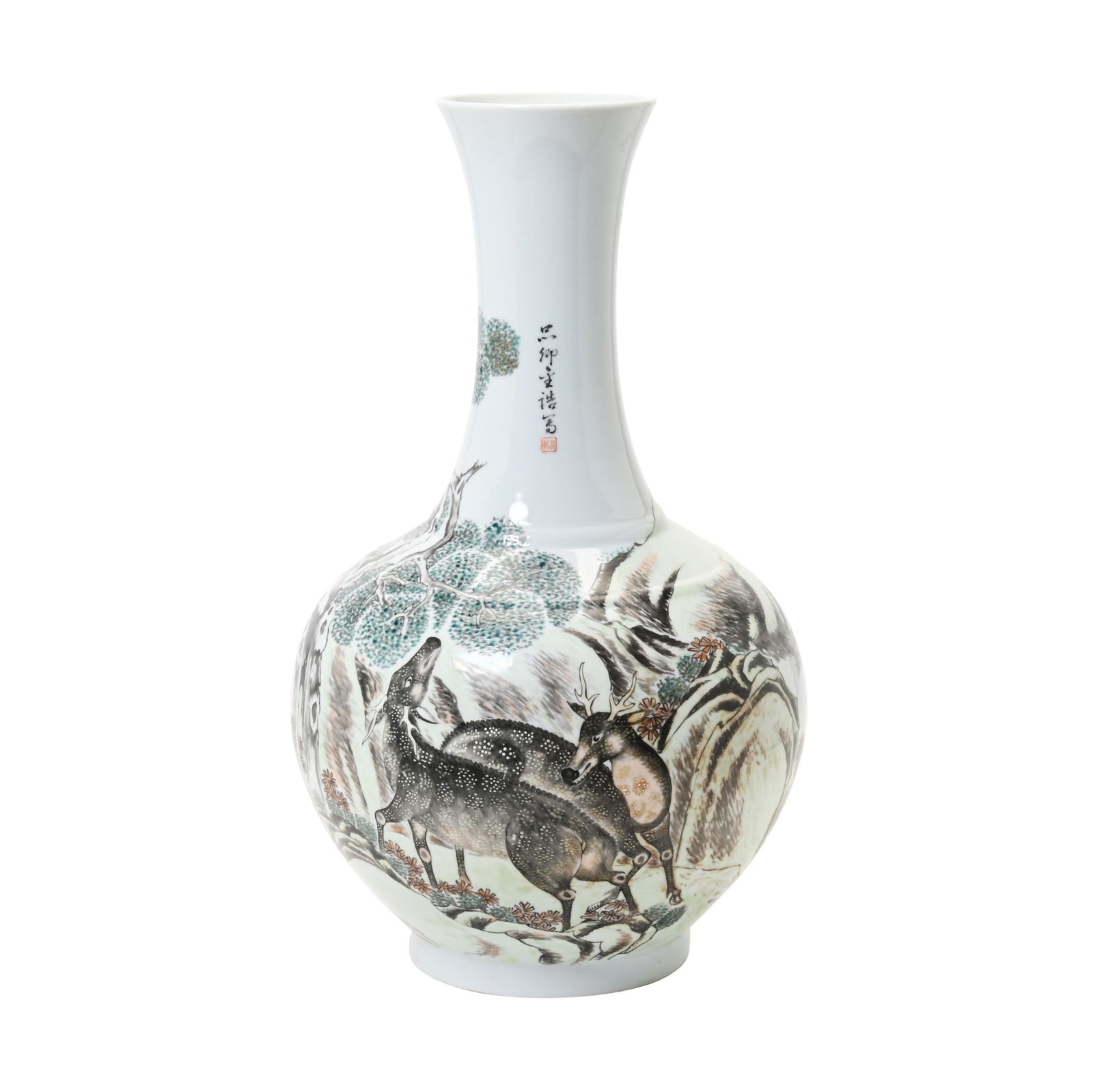A Qianjiangcai Enameled Bottle Vase (1 of 4)