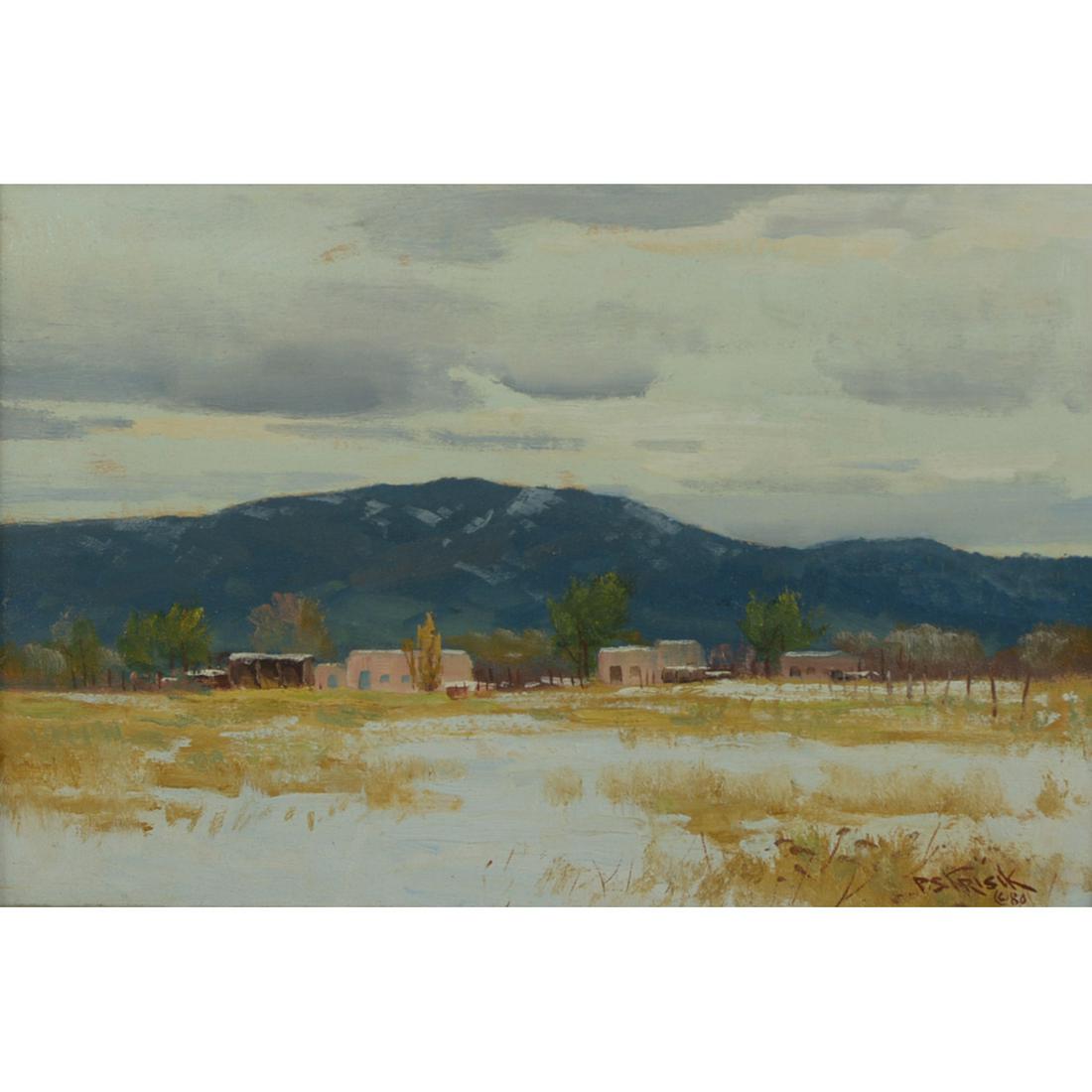 Paul Strisik "South of Taos" oil on panel (1 of 2)