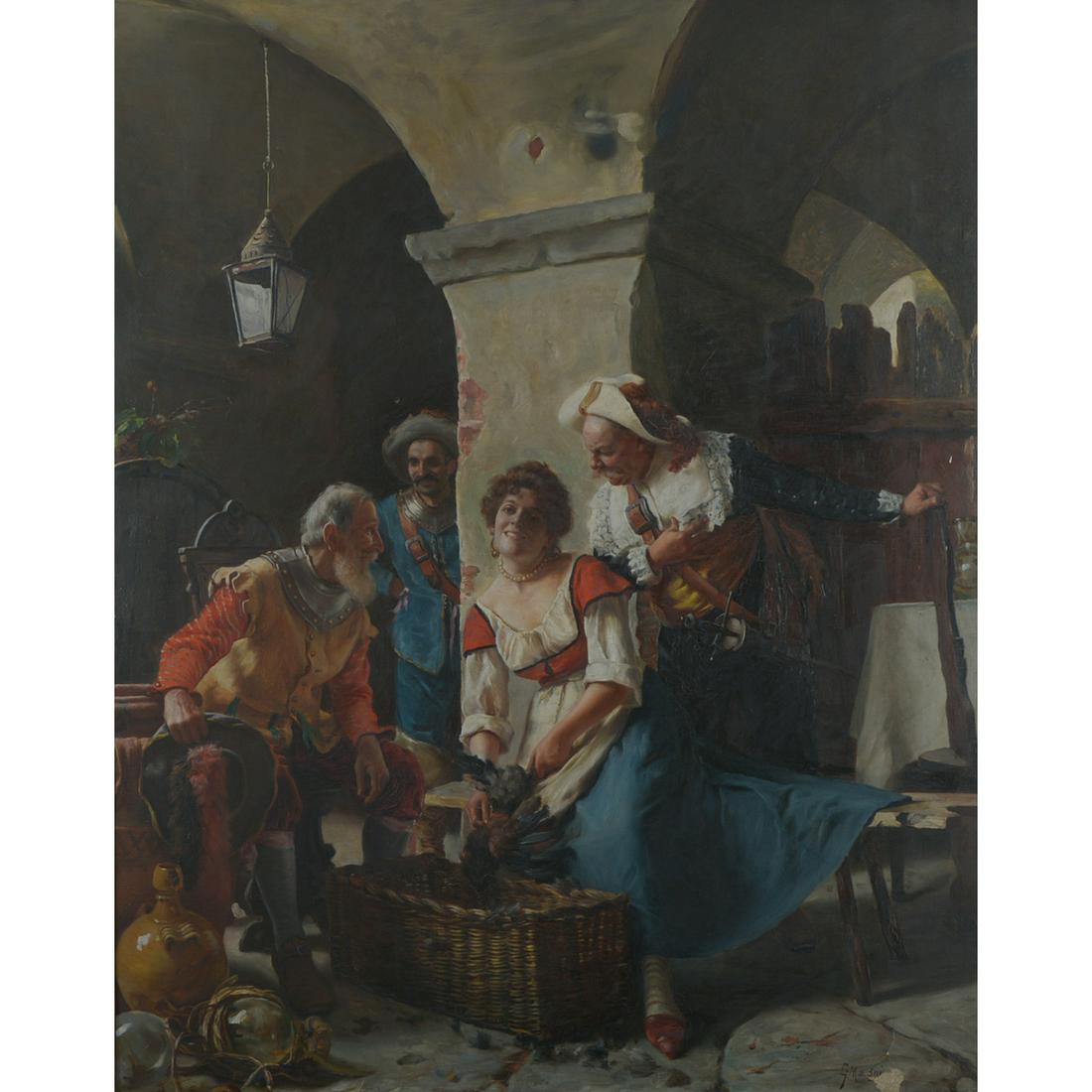 Painting, Giuseppe Magni, Scena d'interni di tre (1 of 2)