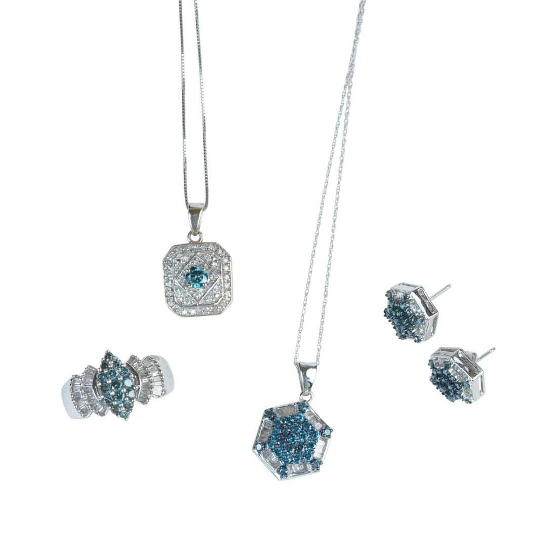 Collection of Four Irradiated Blue Diamond, Diamond, (1 of 5)