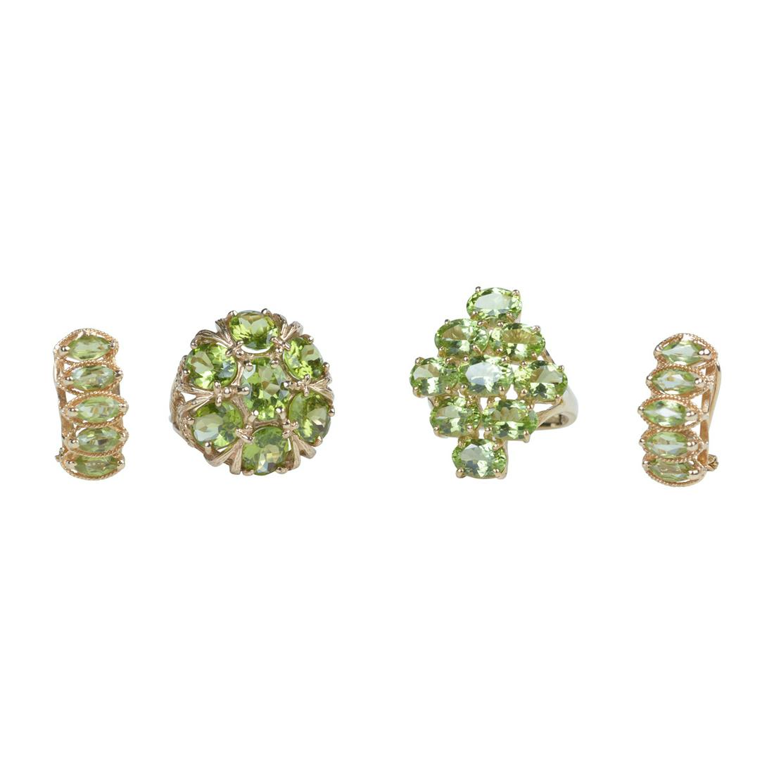Peridot, Yellow Gold Jewelry Suite. (1 of 3)